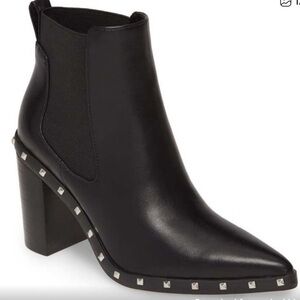 Charles David Black Studded Heeled Boots